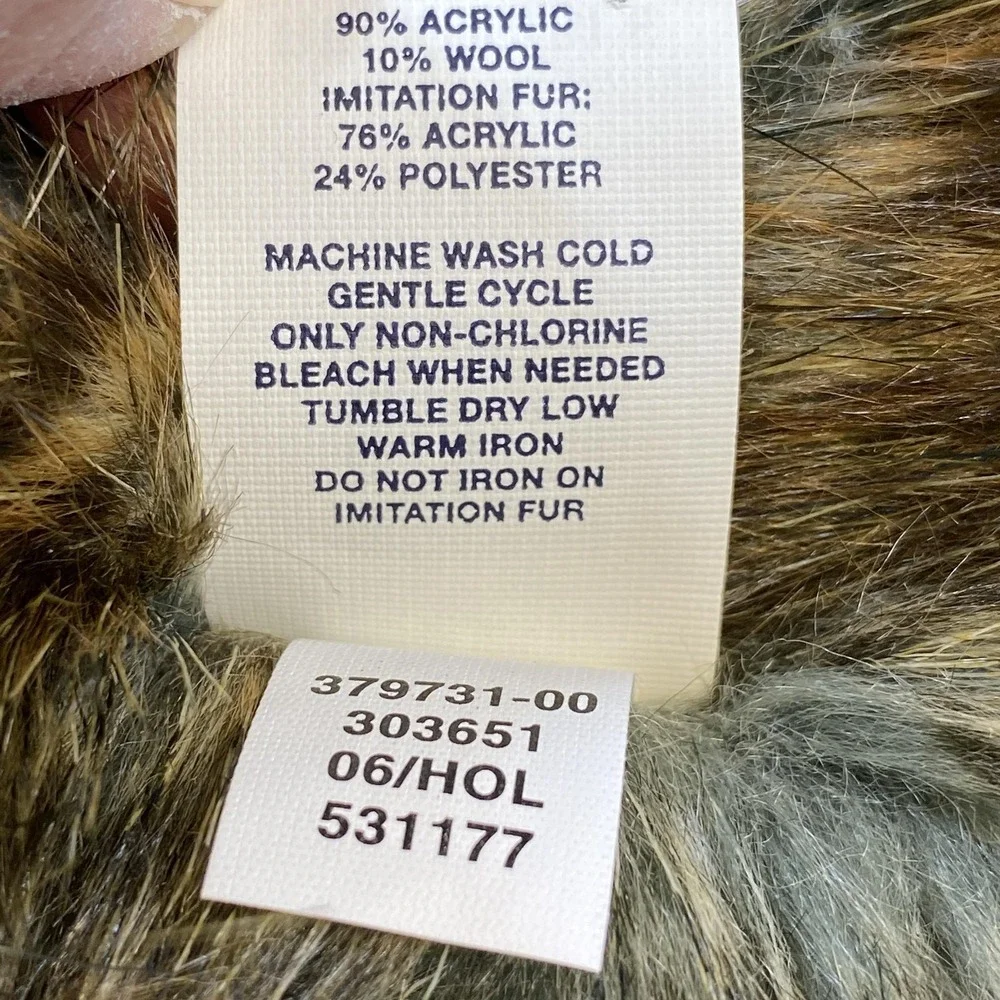 GAP Kids Vest Youth Large‎ 10 Brown Reversible Faux Fur Knit Snowflake Fair Isle